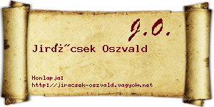 Jirácsek Oszvald névjegykártya
